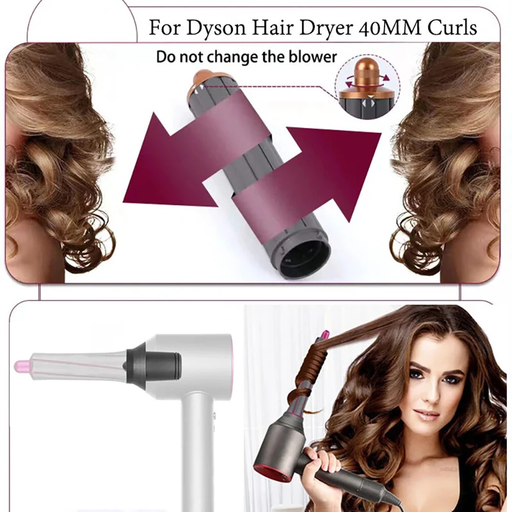 (image for) 30mm Curling Iron Suitable For Dyson Hair Dryer Curling Nozzle Anti-Flying Nozzle Adapter Air Styling Roller Brush